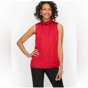 NWT Talbots Velvet Tie Satin Shell Top. Size XL